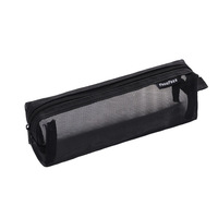 Sac à crayons en maille transparente en gros, pochette légère pour fournitures scolaires avec fermeture éclair pour étudiants, logo et marque personnalisés pris en charge