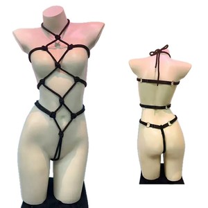 Harness Tali Shibari Rajutan Tangan Wanita untuk Pengikat Tubuh Penuh, Lingerie BDSM, Tali Pengikat Erotis, Harness Kandang Tubuh - Product Image 1