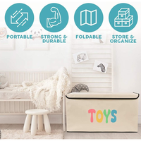 Organisateur de rangement pour jouets, tissu Oxford portatif, boîtes de rangement centrale amovibles, Cubes pliables, conteneurs de bacs avec couvercle/poignées