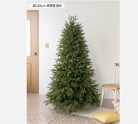 Künstlicher Weihnachtsbaum Realistische Kiefernnadeln Faltbarer Metallständer Innen- und Außenbereich Feiertagsdekoration Wohnzimmer