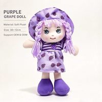 Poupée en tissu personnalisée sur le thème des fruits, mignonne poupée tressée pour fille avec robe et chapeau imprimés de fruits, jouet cadeau pour enfants, vente en gros
