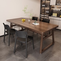 Ensemble de table à manger rectangulaire commerciale et 4 chaises, meubles de salle à manger en bois pour location, maison, petit appartement, restaurant