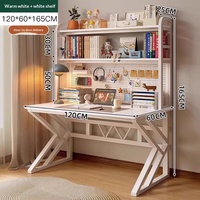 Bureau d'ordinateur simple avec étagère intégrée pour étudiant, maison, chambre, bureau, en panneau perforé