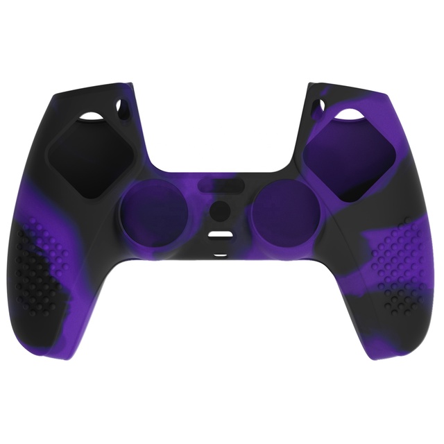 EXtremeRate PlayVital Camouflage Soft Silicone Case Rubber Skin Protective Cover for PS5 Controller