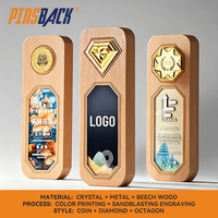 Trofeo Personalizado de Alta Gama PINSBACK, de Aleación de Aluminio y Cristal, con Forma de Pentagrama, Creativo, Duradero, Pulido y Grabado