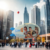 Ballon publicitaire gonflable en PVC pour entreprise, impression numérique, 5m, avec ventilateur intégré, impression de logo, promotion, spectacle, certifié CE