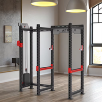 REYK Commercial Full Frame Carbon Steel Power Rack Smith Cage Multi-Functional Cable Machine Home Use Whole Body Back Shoulder