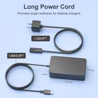 Cargador para Laptop Surface de 65W, Adaptador de Corriente Tipo-C 100% Original, Adaptador de Corriente USB C Universal para EE. UU., Reino Unido y UE