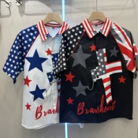 Chemise à manches courtes pour hommes avec imprimé drapeau américain et britannique, motif croix et étoile, streetwear, tenue décontractée d'été, look haut de gamme