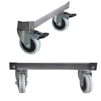 Roulettes de remplacement pour chariot utilitaire de table de travail en acier inoxydable de 4 pouces, capacité de charge de 300 kg/m, rainure de drainage, résistantes à la corrosion