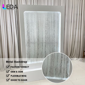 LEDA Support de toile de fond LED moderne en métal détachable avec cascade lumineuse pour événements et panneaux de bienvenue de mariage - Product Image 2