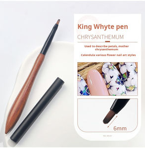 Stylo de dessin pour ongles avec fonction de photothérapie Tête formulée universelle spéciale pour les ateliers d'ongles Manche en bois Matériau de brosse en nylon - Product Image 6