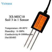 Capteur de sol 3 en 1 XS-MEC10 : humidité, conductivité électrique (EC) et température, étanche IP68 pour serre