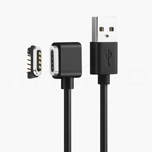 Câble de charge et de données magnétique USB à 4 broches coudé sur le côté M501B personnalisé pour les appareils connectés intelligents, les dispositifs médicaux IoT et les appareils électroniques compacts - Product Image 5