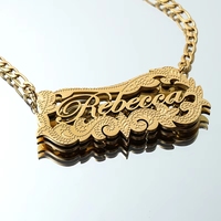 Collar con Colgante de Placa de Identificación de Doble Capa Personalizado con Certificación CE, Chapado en Oro de 18K, Resistente a la Corrosión