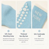 Chaussettes de yoga et de pilates personnalisées pour femmes, antidérapantes, mi-mollet, avec grip, en coton/spandex, pour le fitness, les sports et l'usage en intérieur