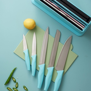 Ensemble de couteaux de cuisine Dew Design en acier inoxydable, couteaux de chef, planche à découper, ensemble cadeau, couteau de cuisine à manche en plastique - Product Image 6