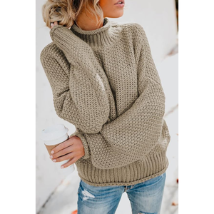 Pull en tricot décontracté pour femmes | Pull côtelé à manches longues pour tous les jours, le bureau et les vêtements de fête | Marque personnalisée disponible - Product Image 6