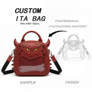 Sac Ita personnalisé en forme de monstre cornu, sac à main à thème <span class=keywords><strong>anime</strong></span> émotionnel, sac à personnage avec échantillons à faible MOQ, Itabag - Product Image 1