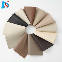 Tissu en cuir synthétique PU à grain fin bleu clair mat pour meubles, canapé, chaise