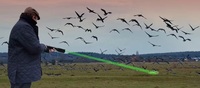 Répulsif laser vert carré rechargeable pour oiseaux, dissuasif portatif pour la lutte contre les oiseaux dans l'agriculture, les fermes, les vignobles et les aéroports