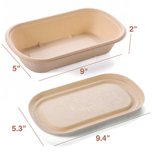 Venta al por mayor de embalaje de alimentos desechables biodegradables ensalada caja de almuerzo de contenedor con tapas - Product Image 4