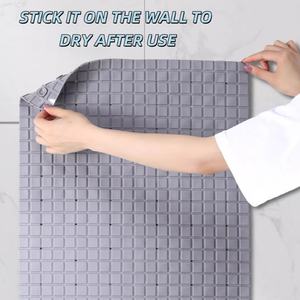 <strong>Large</strong> Odorless Non-Slip <strong>Bathmat</strong> with Suction Cups Solid Pattern Extra Long TPE Shower Mat Soft Silicone Bathtub Mat - Product Image 4