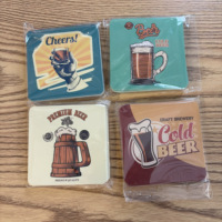Sous-verre en carton extra épais motif Cerf de la Forêt, absorbant, en carton de pulpe, taille personnalisée, imprimé, pour bar, vente en gros