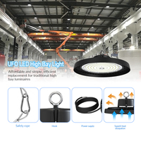 Lampe LED UFO 480W pour Grandes Surfaces, Éclairage de Zone Étendue avec Refroidissement par Circulation d'Air pour Parc Logistique, Usine, Hall à Plafond Haut