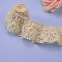 Support personnalisé 4cm coton dentelle pli fabricants vente en gros jupe décoration dentelle accessoires broderie vague dentelle élastique