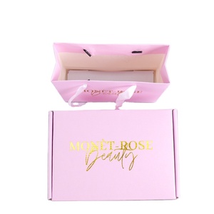2025 New Pulida <strong>Pink</strong> <strong>Gift</strong> Box Package Printed Shipping Mailer Box Corrugated Gold Foil Stamping - Product Image 2