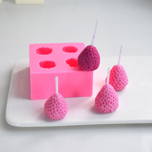 Moules en silicone pour résine, fondant, savon, bougies, <span class=keywords><strong>cire</strong></span> fondante, chocolat et bonbons, en forme de mini-fruits (fraise, framboise, myrtille), pièce unique - Product Image 4