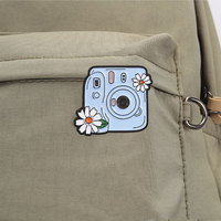 Épinglette en émail décorative à motif floral, badge métallique pour sac à dos, veste, sac, accessoire de mode vintage, ornement photo