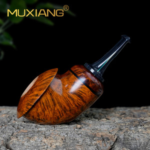 Muxiang Tobacco Pipe Bent Type 3mm Filter Men's Wooden Smoking Pipe Retro Design - Product Image 2