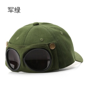Personality Pilot <strong>Goggles</strong> Baseball Caps Glasses Design Snapback Cool Designer Caps High Quality Aviator Glasses Men Vintage Caps - Product Image 2