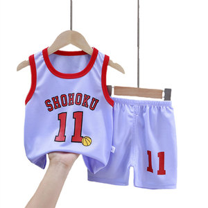 Conjunto de Jersey y Pantalones Cortos de Verano para Niños, Hechos a Medida al por Mayor, Jersey sin Mangas para Niños, Conjunto de Baloncesto Infantil de Alta Calidad - Product Image 5