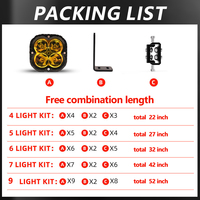 Barre lumineuse LED modulaire Amber White 5x5 5 pouces pour montage sur toit UTV, kit connectable 42 pouces pour Polaris RZR et camions tout-terrain