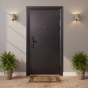 सजावटी धातु कस्टम स्टील सुरक्षा दरवाजा एंटी-चोरी न्यूनतम सुरक्षा दरवाजे अपार्टमेंट इंटीरियर के लिए तैयार आधुनिक - Product Image 1