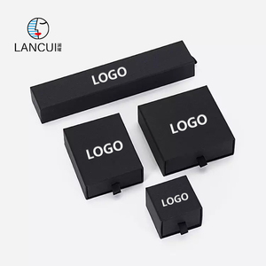 Cajas Personalizadas para Joyería, Anillos, Pulseras, Aretes y Collares, Caja de Regalo de Joyería de Papel Kraft Negro Grueso, Juego de Cajas de Embalaje - Product Image 1