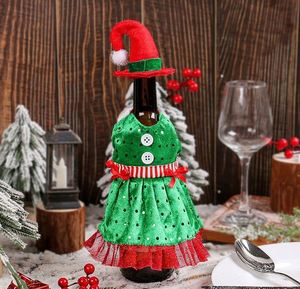 Décoration de bouteille de vin mignonne avec chapeaux pour les fêtes de Noël et les décorations de table - Product Image 1