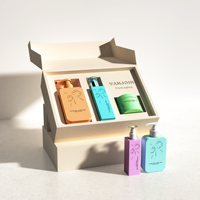 Nouvel ensemble de flacons en plastique HDPE rose gaufré de 120 ml, 250 ml pour savon liquide et gel douche, et flacon pompe de 300 ml pour shampoing et lotion, avec pot de 300 g pour gommage corporel
