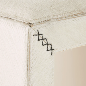 Tabouret de comptoir Cowan en laiton et cuir blanc crème, laiton antique, durable, pour bar à domicile et salle à manger - Product Image 4
