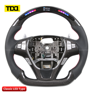 Volante Deportivo de Lujo TDD en Fibra de Carbono y Cuero con LED para Veloster, 4 Palancas, 40 mm, Personalizable - Product Image 4