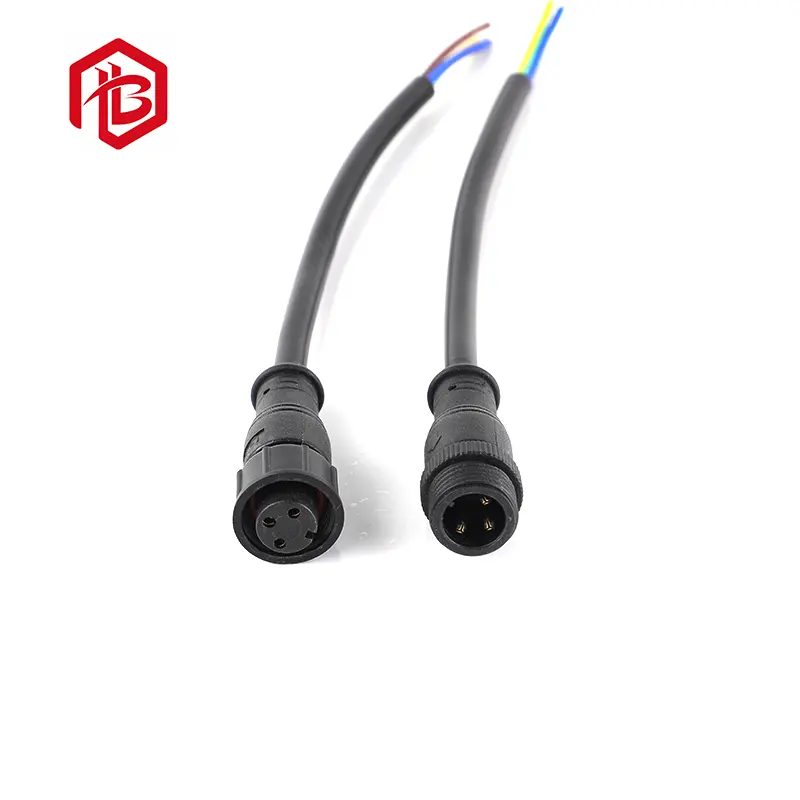 M15 electric plug male and female waterproof 3 pin cable connector for LED lighting outdoor