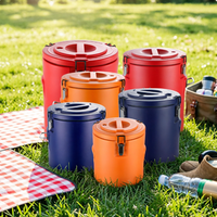 Thermos isotherme en acier inoxydable avec poignée et couvercle, performance thermique chaude/froide pour hôtels et restaurants
