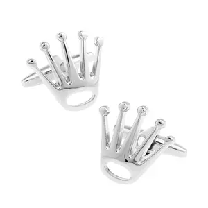 Cufflinks Corporate Welfare Souvenir Wholesale Men Claw Setting Silver Color Cufflinks