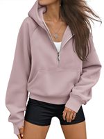 Sweat à capuche court pour femme avec logo personnalisé OEM ODM, coupe ample, manches raglan, style streetwear décontracté