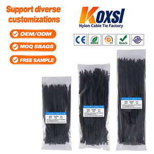 Attaches-câbles en nylon de 4,8 mm PA66 de Source Factory, attaches-câbles en plastique en vrac, vente en gros, logo personnalisé OEM, résistantes à la chaleur, auto-bloquantes - Product Image 1