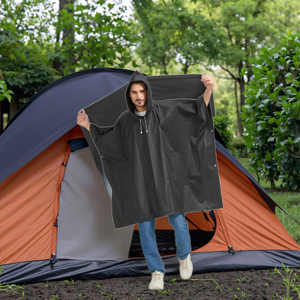 Vente en gros Imperméable avec logo personnalisé pour poncho <span class=keywords><strong>Cape</strong></span> de <span class=keywords><strong>pluie</strong></span> en <span class=keywords><strong>plastique</strong></span> imperméable et réutilisable pour garçons pour la randonnée, le cyclisme, le voyage pour enfants - Product Image 2