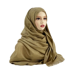 وشاح حريري فاخر من المصممين حسب الطلب العرقي-حجاب لامع من البوليستر-شال حفلات للنساء المسلمات في دبي - Product Image 4